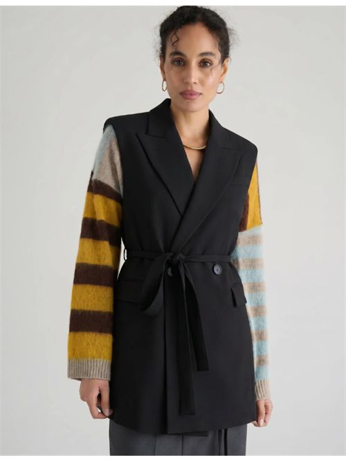 Gilet lungo stile blazer con cintura Manila Grace MANILA GRACE | G104PUME001